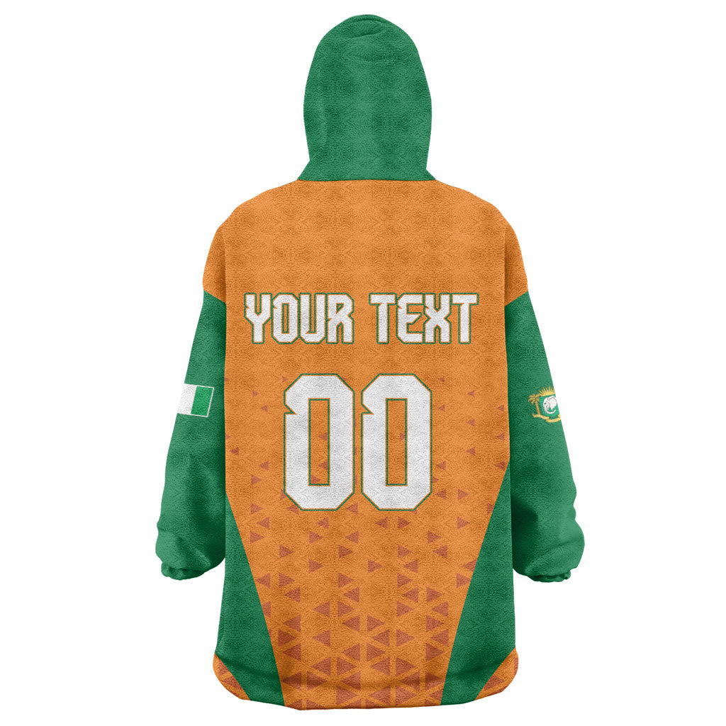 Custom Ivory Coast 2026 World Football Wearable Blanket Hoodie Elephants Go Champions