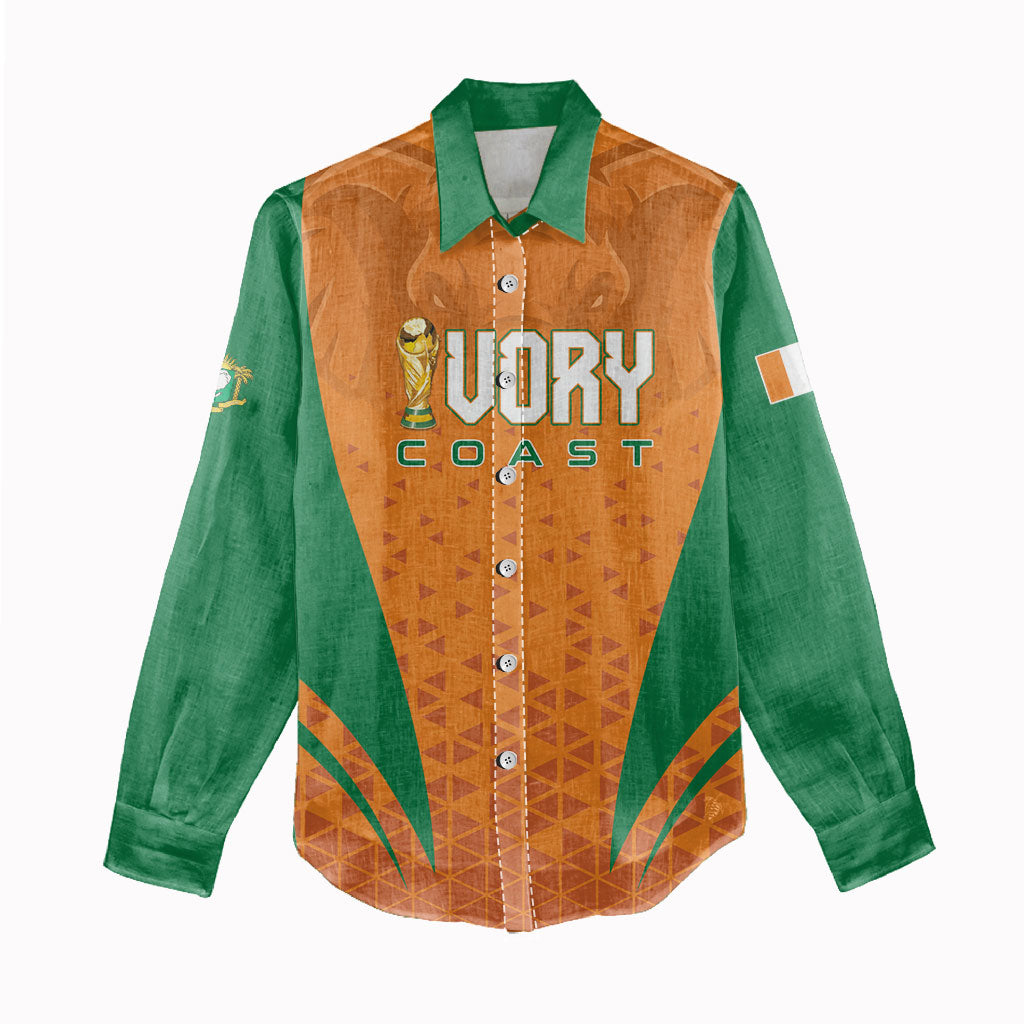 Custom Ivory Coast 2026 World Football Women Casual Shirt Elephants Go Champions