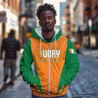 Custom Ivory Coast 2026 World Football Zip Hoodie Elephants Go Champions