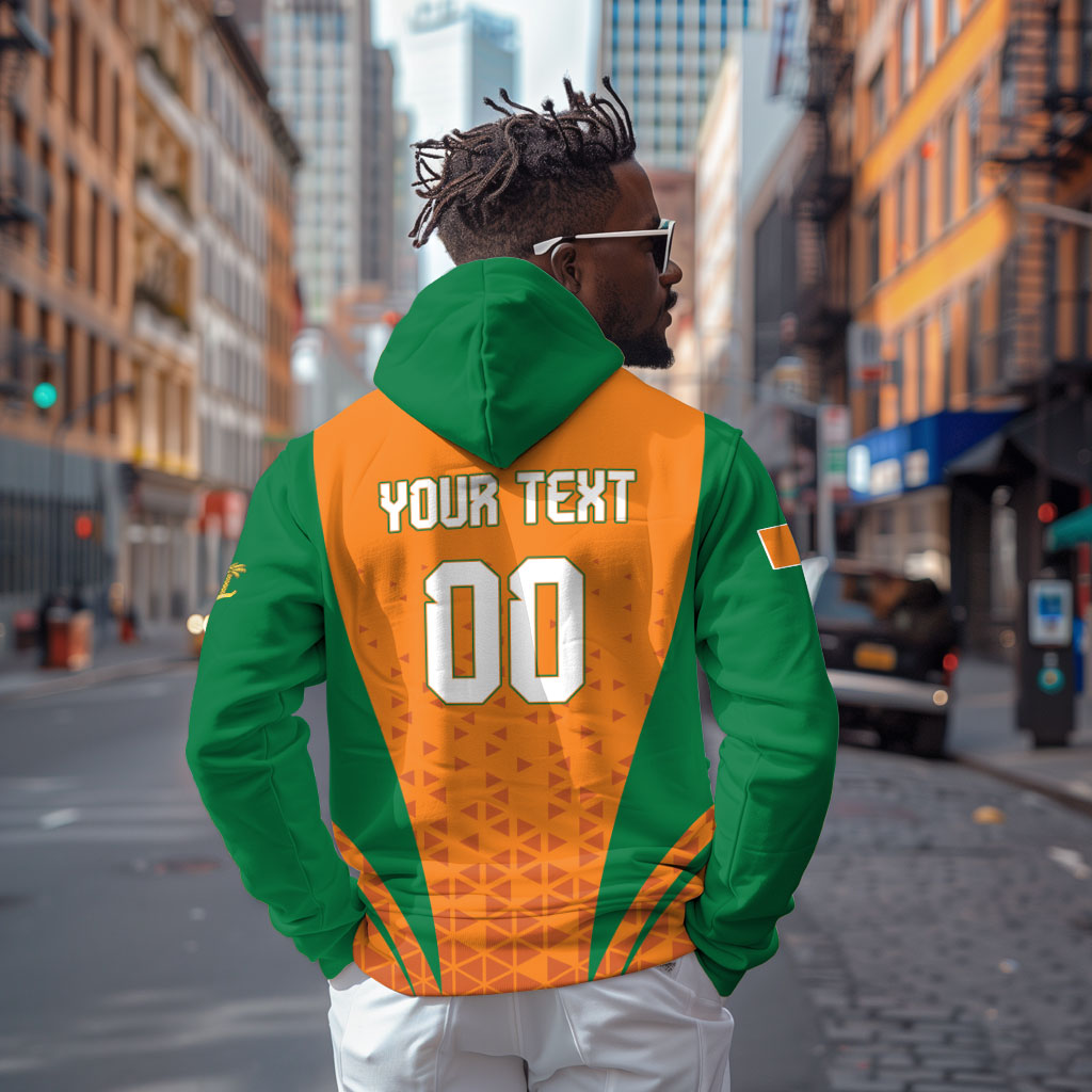 Custom Ivory Coast 2026 World Football Zip Hoodie Elephants Go Champions