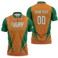 Custom Ivory Coast 2026 World Football Zipper Polo Shirt Elephants Go Champions
