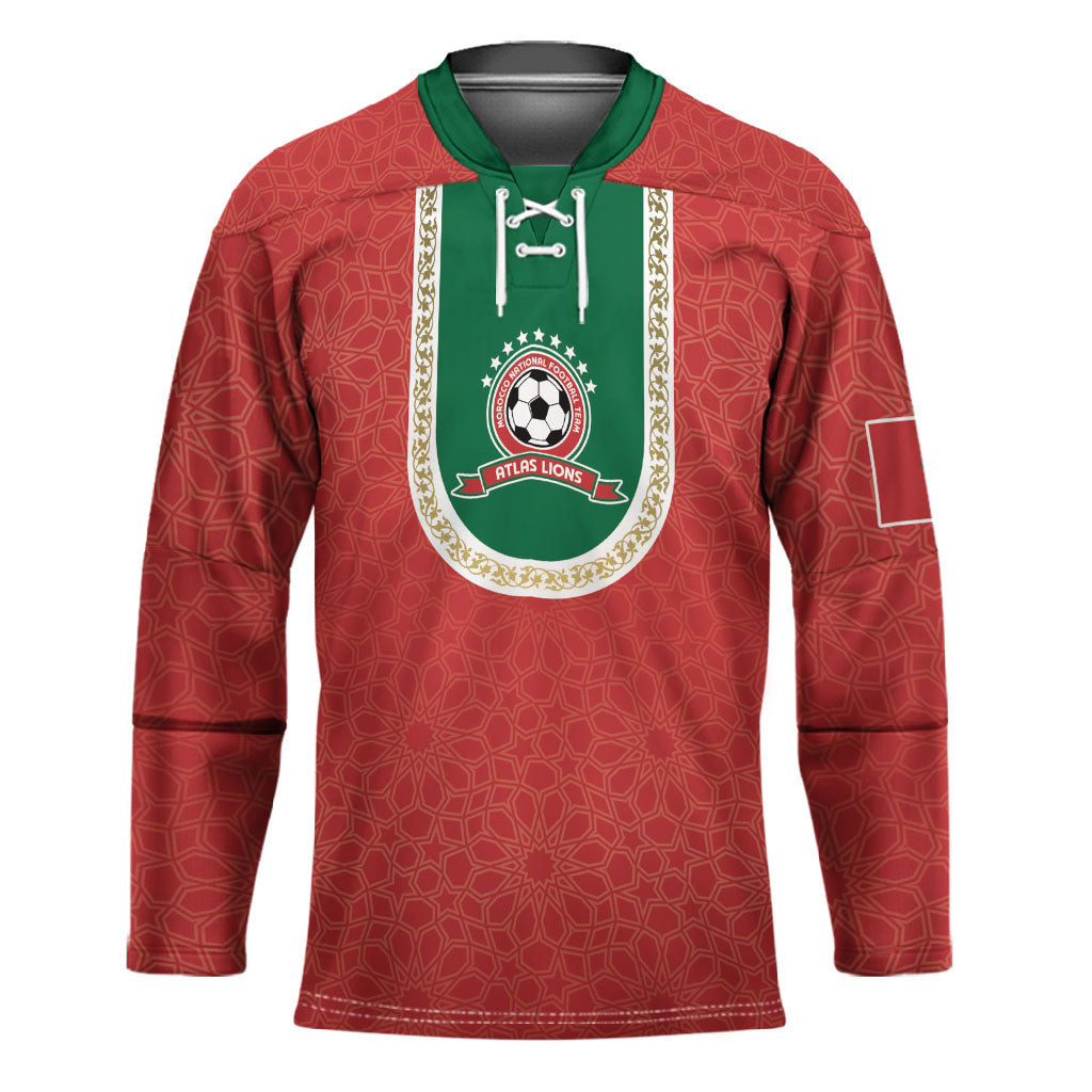 Custom Morocco 2026 World Football Hockey Jersey Atlas Lions Go Champions