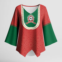 Custom Morocco 2026 World Football Kimono Sleeve Blouse Atlas Lions Go Champions