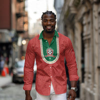 Custom Morocco 2026 World Football Long Sleeve Button Shirt Atlas Lions Go Champions