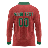 Custom Morocco 2026 World Football Long Sleeve Polo Shirt Atlas Lions Go Champions