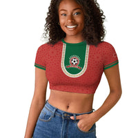 Custom Morocco 2026 World Football Raglan Cropped T shirt Atlas Lions Go Champions