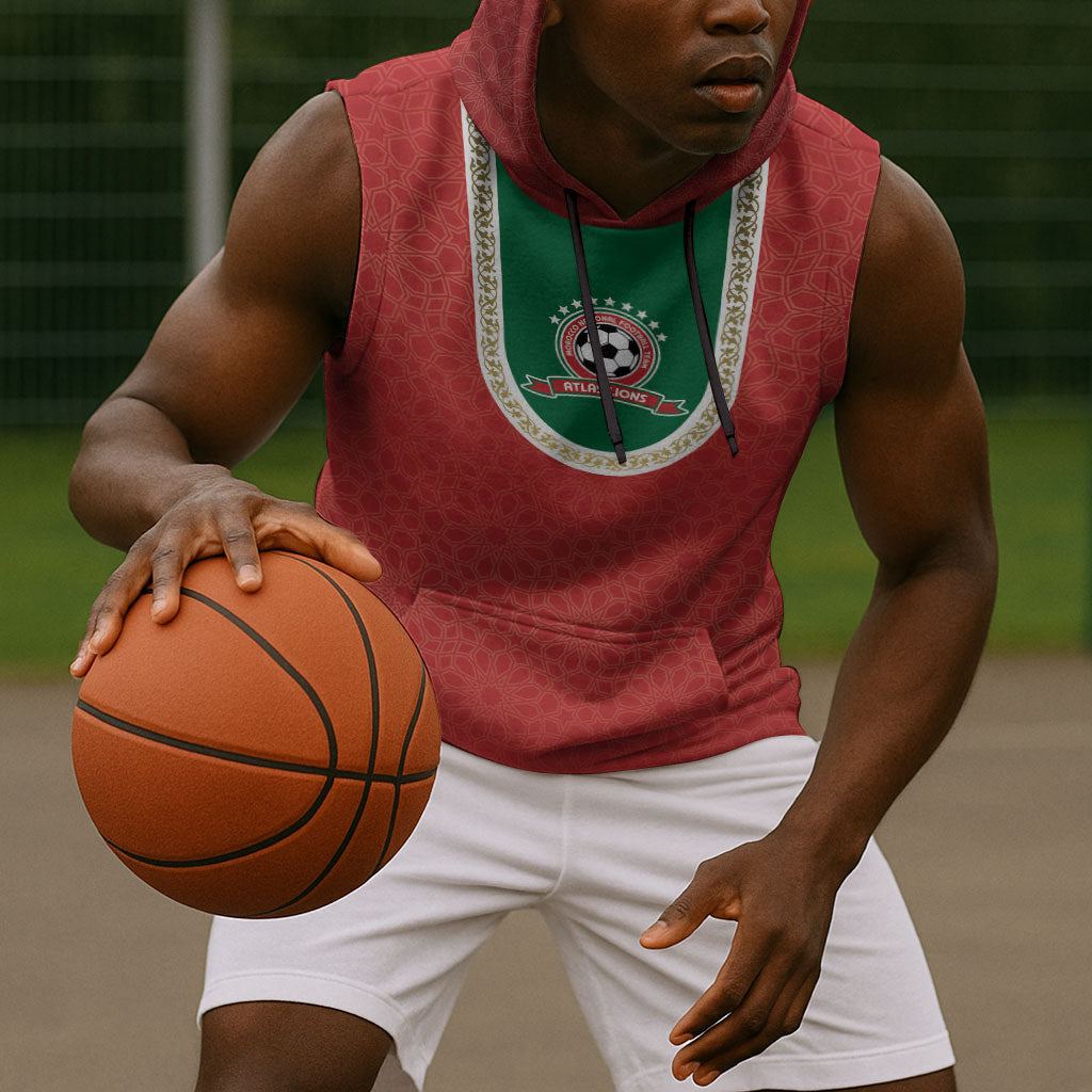 Custom Morocco 2026 World Football Sleeveless Hoodie Atlas Lions Go Champions