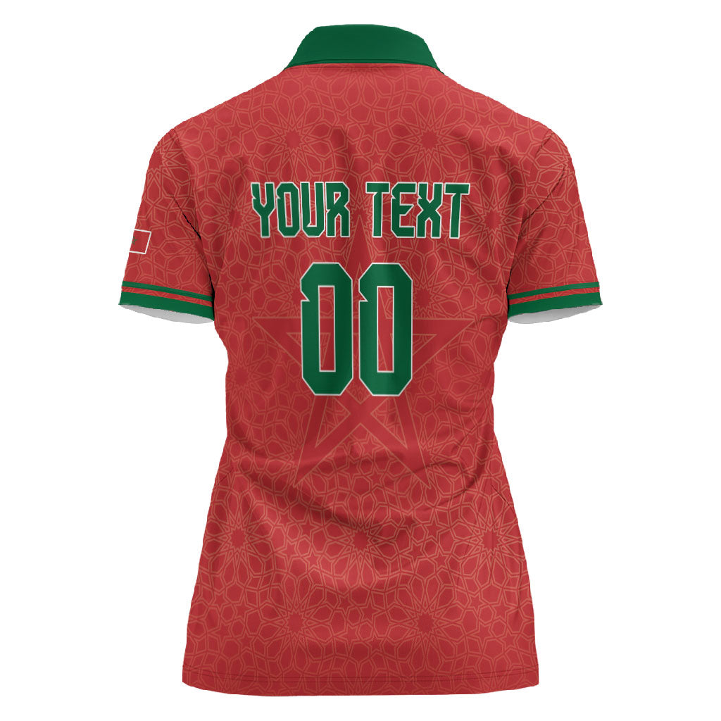 Custom Morocco 2026 World Football Women Polo Shirt Atlas Lions Go Champions