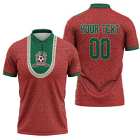 Custom Morocco 2026 World Football Zipper Polo Shirt Atlas Lions Go Champions