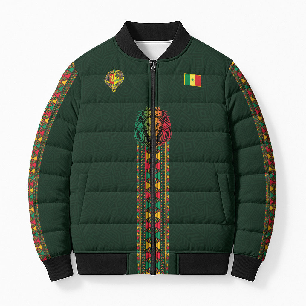Custom Senegal 2026 World Football Bomber Puffer Jacket Lions of Teranga Go Champions