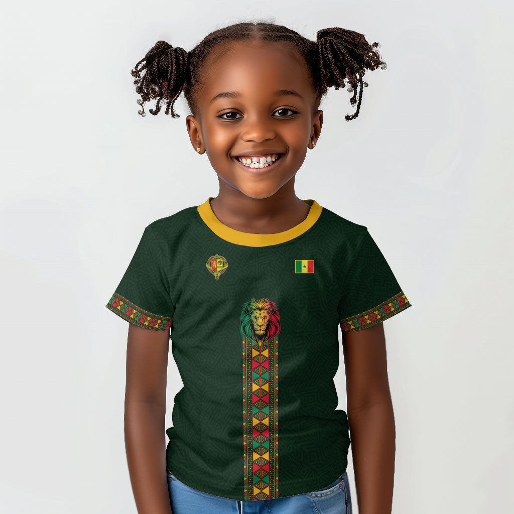 Custom Senegal 2026 World Football Kid T shirt Lions of Teranga Go Champions