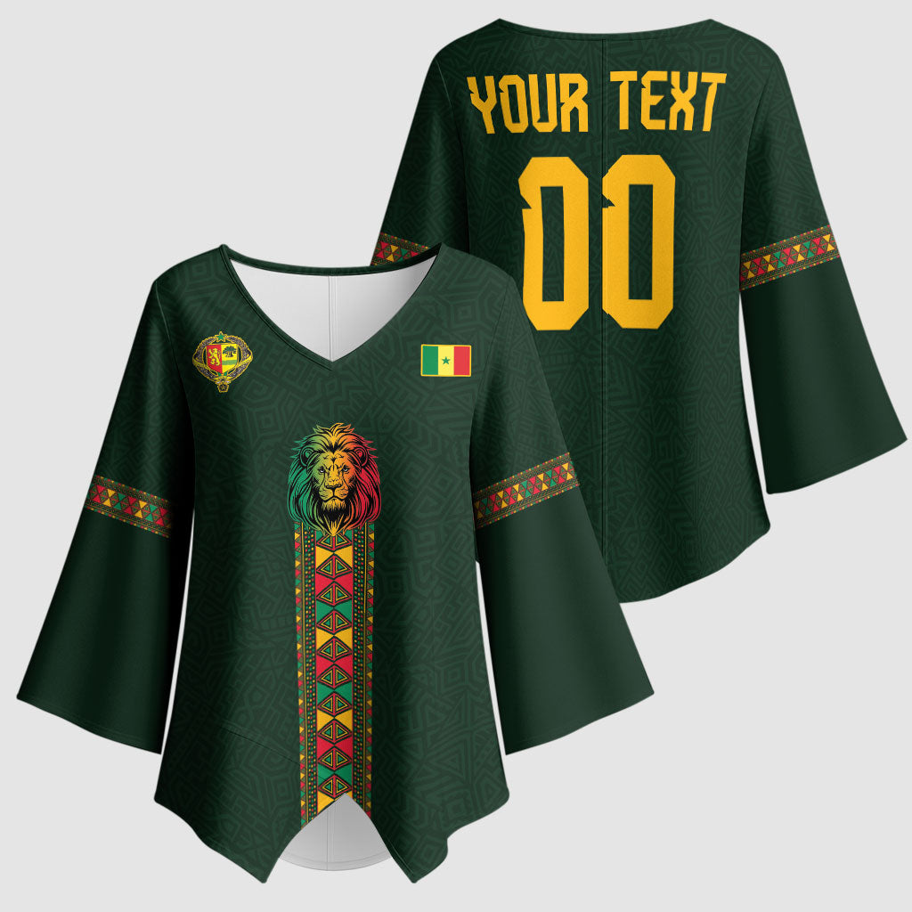 Custom Senegal 2026 World Football Kimono Sleeve Blouse Lions of Teranga Go Champions