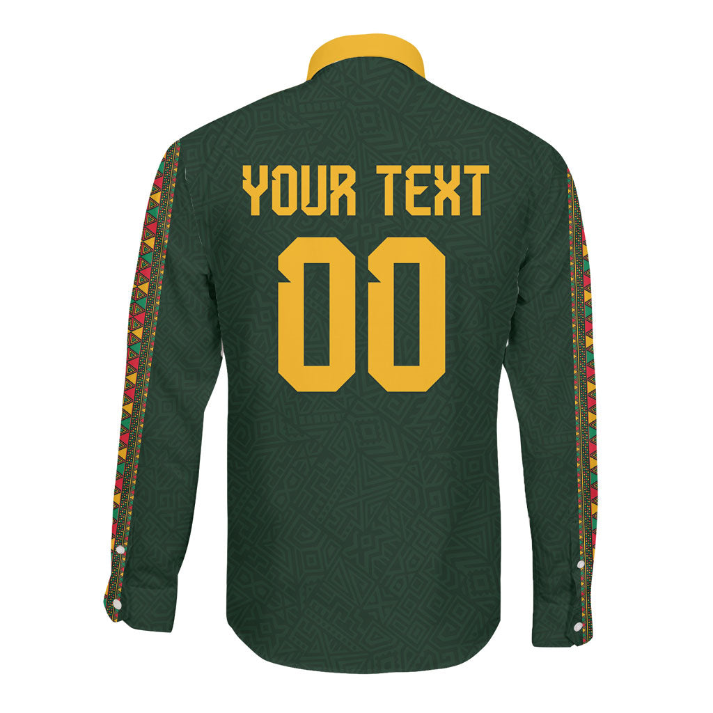 Custom Senegal 2026 World Football Long Sleeve Button Shirt Lions of Teranga Go Champions