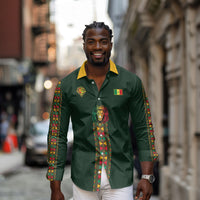 Custom Senegal 2026 World Football Long Sleeve Button Shirt Lions of Teranga Go Champions
