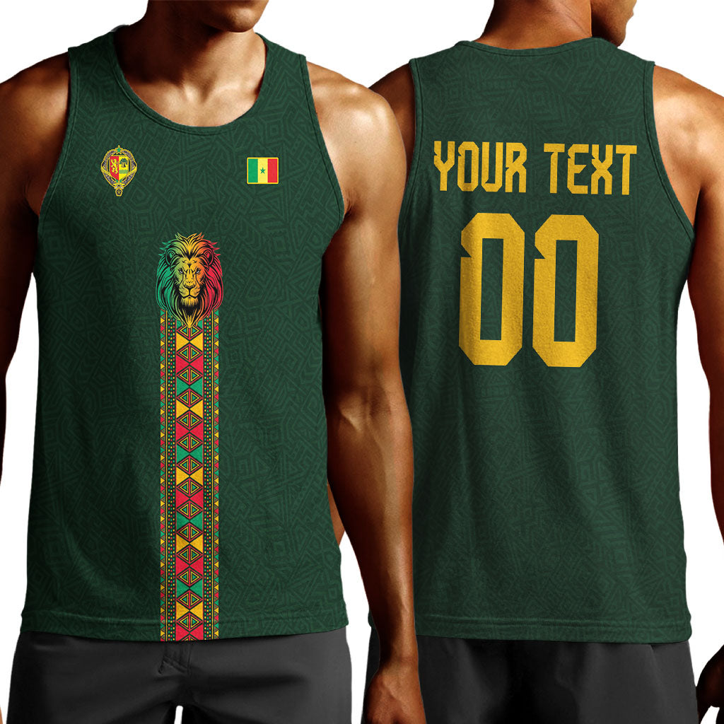Custom Senegal 2026 World Football Men Tank Top Lions of Teranga Go Champions