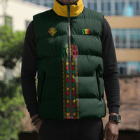 Custom Senegal 2026 World Football Sleeveless Puffer Jacket Lions of Teranga Go Champions