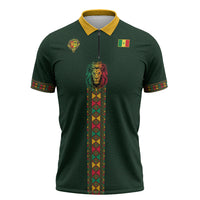 Custom Senegal 2026 World Football Zipper Polo Shirt Lions of Teranga Go Champions