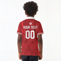 Custom Tunisia 2026 World Football Kid Polo Shirt Eagles of Carthage Go Champions