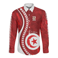 Custom Tunisia 2026 World Football Long Sleeve Button Shirt Eagles of Carthage Go Champions