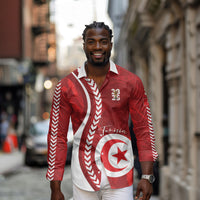 Custom Tunisia 2026 World Football Long Sleeve Button Shirt Eagles of Carthage Go Champions