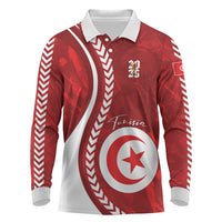 Custom Tunisia 2026 World Football Long Sleeve Polo Shirt Eagles of Carthage Go Champions