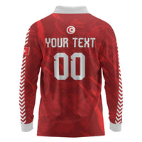 Custom Tunisia 2026 World Football Long Sleeve Polo Shirt Eagles of Carthage Go Champions