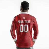 Custom Tunisia 2026 World Football Long Sleeve Polo Shirt Eagles of Carthage Go Champions