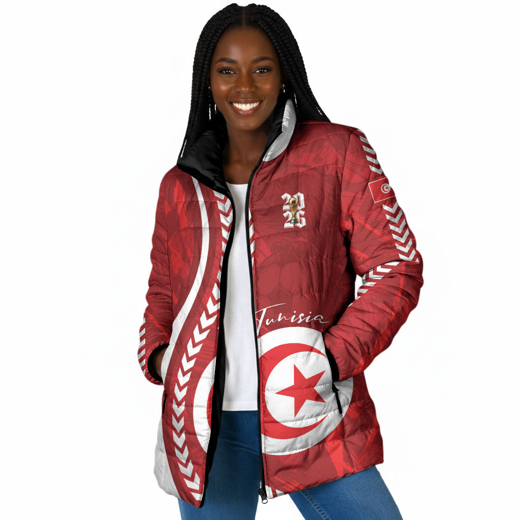 Custom Tunisia 2026 World Football Padded Jacket Eagles of Carthage Go Champions