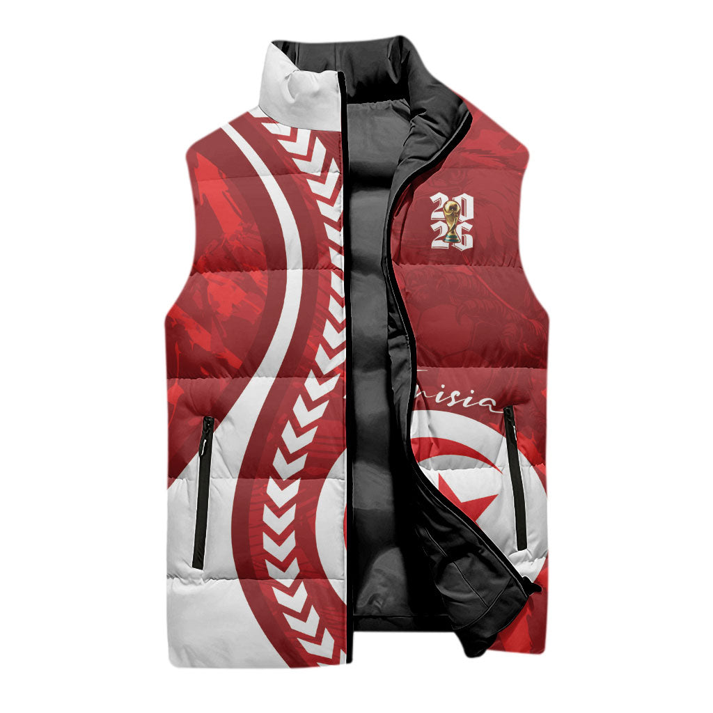 Custom Tunisia 2026 World Football Sleeveless Puffer Jacket Eagles of Carthage Go Champions