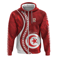 Custom Tunisia 2026 World Football Zip Hoodie Eagles of Carthage Go Champions