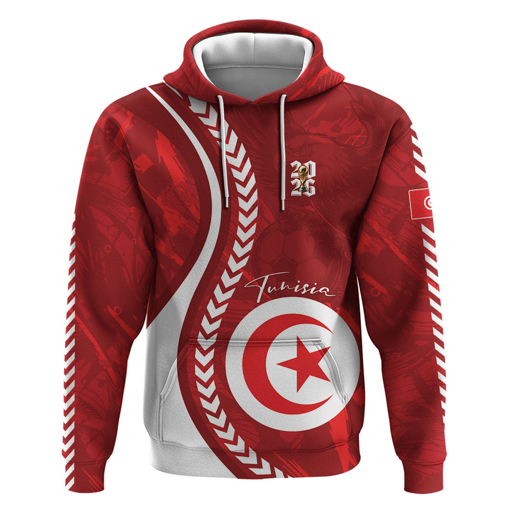 Custom Tunisia 2026 World Football Zip Hoodie Eagles of Carthage Go Champions