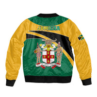 Jamaica Sleeve Zip Bomber Jacket Jumieka Lion Mix African Pattern - Wonder Print Shop