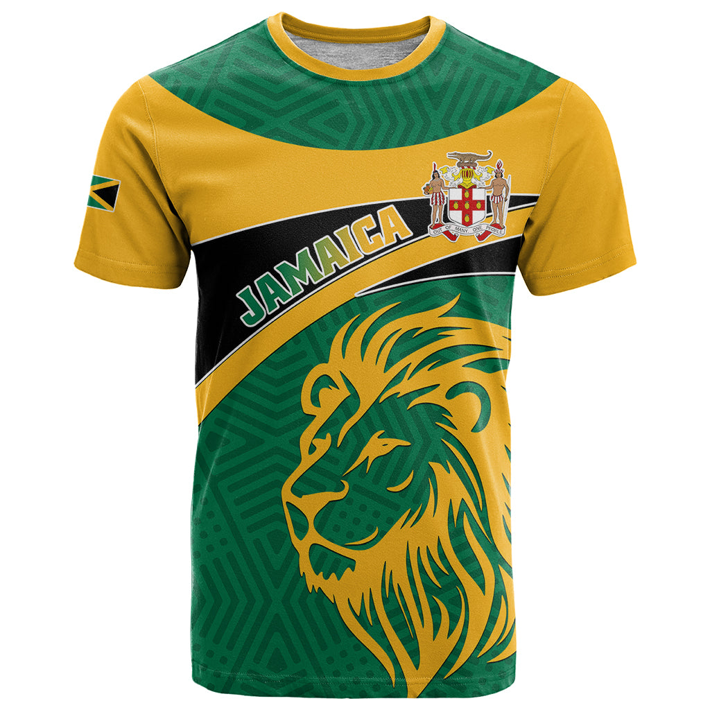 Jamaica T Shirt Jumieka Lion Mix African Pattern - Wonder Print Shop