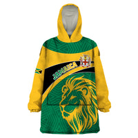Jamaica Wearable Blanket Hoodie Jumieka Lion Mix African Pattern - Wonder Print Shop
