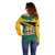 Personalised Jamaica Off Shoulder Sweater Jumieka Lion Mix African Pattern - Wonder Print Shop