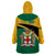 Personalised Jamaica Wearable Blanket Hoodie Jumieka Lion Mix African Pattern - Wonder Print Shop