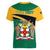 Personalised Jamaica Women V Neck T Shirt Jumieka Lion Mix African Pattern - Wonder Print Shop