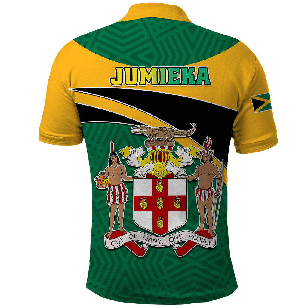 Jamaica Independence Day Polo Shirt Jumieka Lion Mix African Pattern - Wonder Print Shop