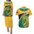 Personalised Jamaica Independence Day Couples Matching Puletasi Dress and Hawaiian Shirt Jumieka Lion Mix African Pattern - Wonder Print Shop