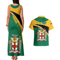 Personalised Jamaica Independence Day Couples Matching Tank Maxi Dress And Hawaiian Shirt Jumieka Lion Mix African Pattern - Wonder Print Shop