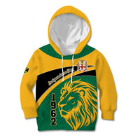 Personalised Jamaica Independence Day Kid Hoodie Jumieka Lion Mix African Pattern - Wonder Print Shop