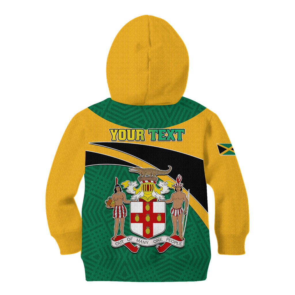 Personalised Jamaica Independence Day Kid Hoodie Jumieka Lion Mix African Pattern - Wonder Print Shop