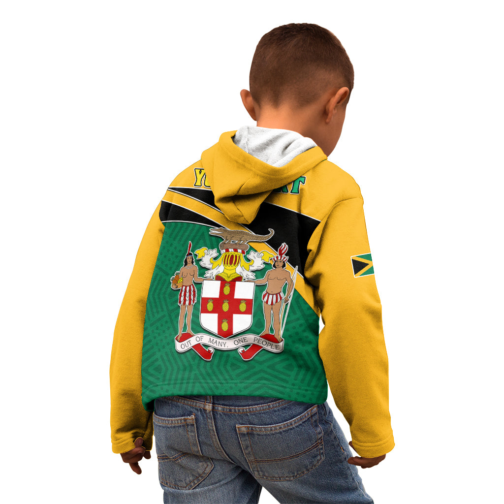 Personalised Jamaica Independence Day Kid Hoodie Jumieka Lion Mix African Pattern - Wonder Print Shop