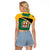 Personalised Jamaica Independence Day Raglan Cropped T Shirt Jumieka Lion Mix African Pattern - Wonder Print Shop