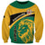 Personalised Jamaica Independence Day Sweatshirt Jumieka Lion Mix African Pattern - Wonder Print Shop