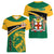 Personalised Jamaica Independence Day Women V Neck T Shirt Jumieka Lion Mix African Pattern - Wonder Print Shop