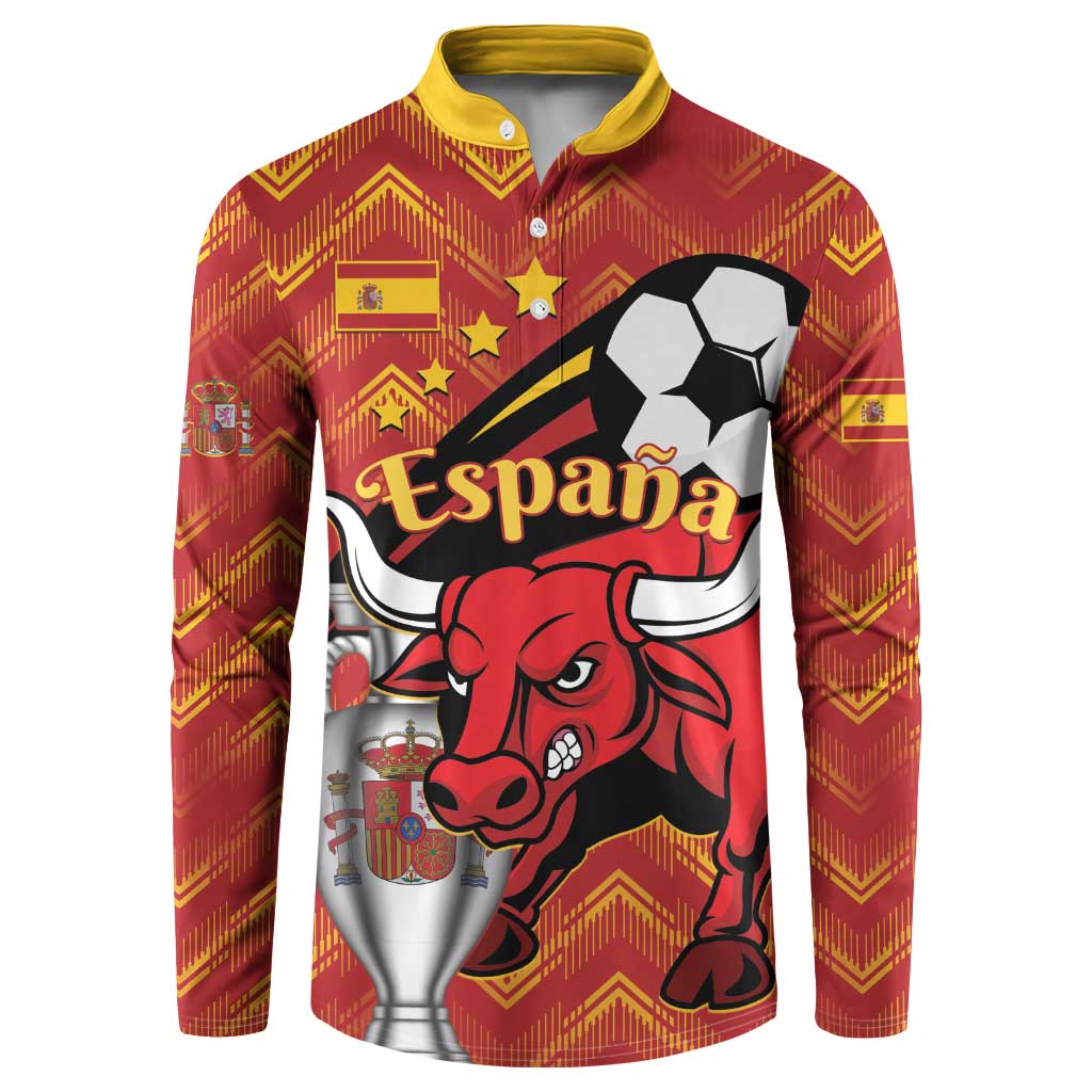 Spain 2024 Football Champions Button Sweatshirt Espana La Roja - Wonder Print Shop