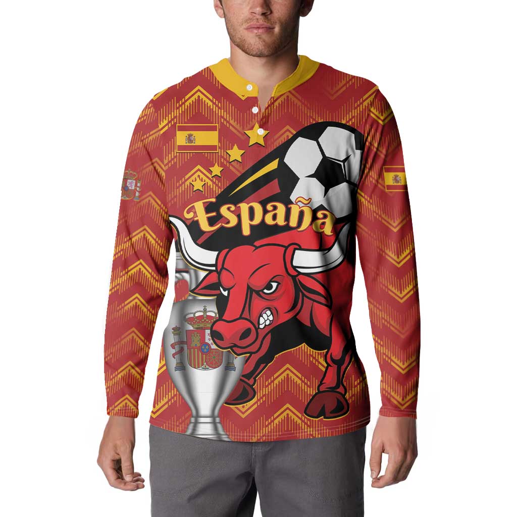 Spain 2024 Football Champions Button Sweatshirt Espana La Roja - Wonder Print Shop