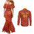 Spain 2024 Football Champions Couples Matching Mermaid Dress and Long Sleeve Button Shirt Espana La Roja