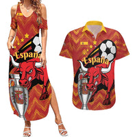 Spain 2024 Football Champions Couples Matching Summer Maxi Dress and Hawaiian Shirt Espana La Roja - Wonder Print Shop